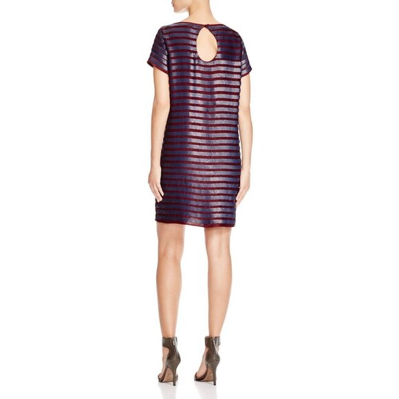 French Connection Sequin Striped Shift Cocktail Dress Above Knee Sz 6 NWT $298 - Picture 2 of 8